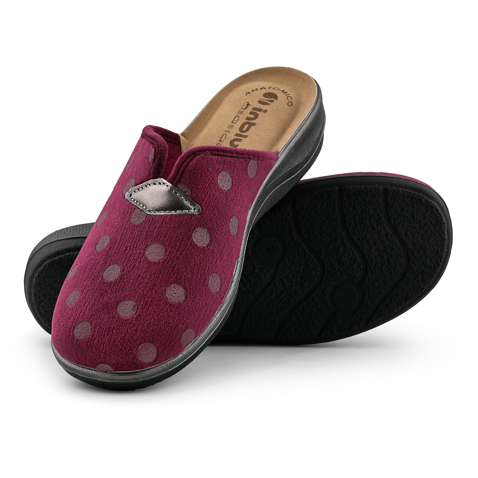 Pantofole Donna Memory Foam Rosa O Blu A Pois - Taglie 35-42 - 2